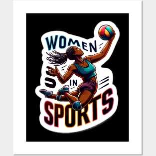 Women in Sports - Empowered Female Volleyball Player Posters and Art